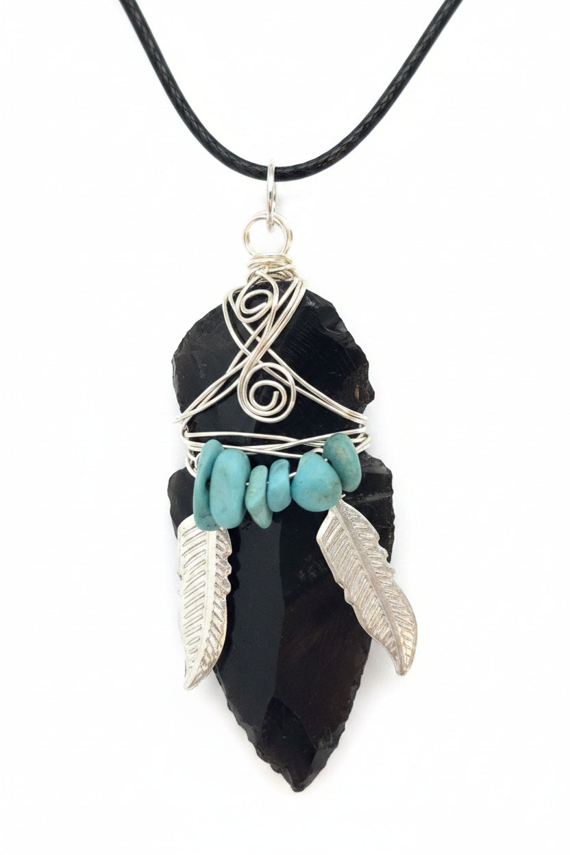 Obsidian Arrowhead Necklace
